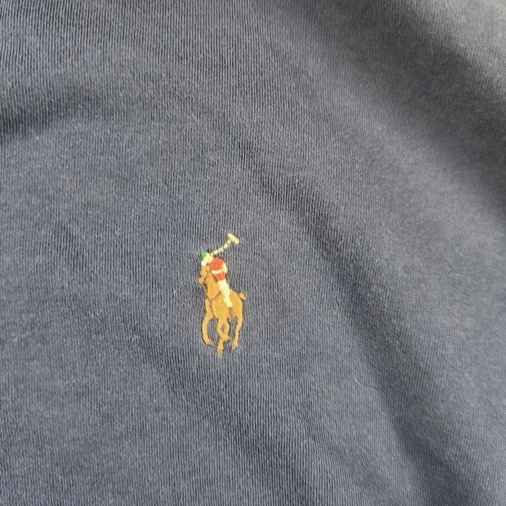 Polo Ralph Lauren Pima Custom Slim Fit Navy Blue Mens XL‎ Polo Shirt Flesh Pony